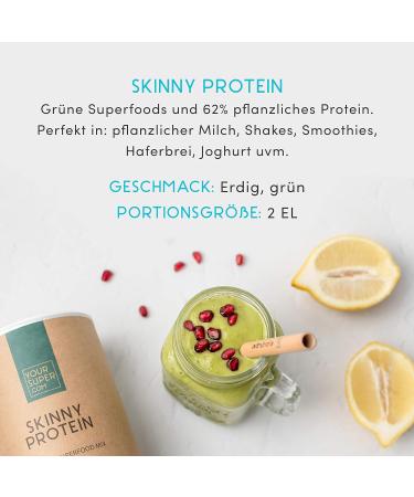 Super Skinny Protein Mix - Pea, Hemp, Moringa, Spirulina & Alfalfa 400g - Buy Online on GoSupps.com