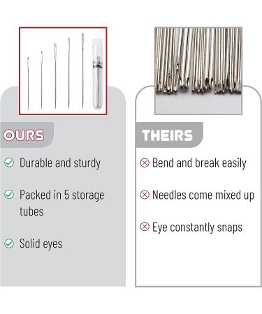 Mr. Pen Large Eye Needles for Hand Sewing - 50 Pack Assorted Sizes Embroidery Needles with Plastic Storage Tube - Buy Online on GoSupps.com
