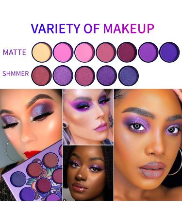 DE'LANCI Purple Eyeshadow Palette - 12 Colors, Matte & Shimmer, High Pigmented, Waterproof & Hypoallergenic - Buy Online on GoSupps.com