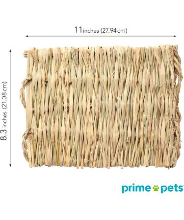 3 Pack Natural Straw Grass Mat for Rabbits and Small Animals - Ideal Resting Bedding for Guinea Pig, Parrot, Chinchilla, Hamster, Rat - Woven Hay Mat for Cage - Buy Online on GoSupps.com