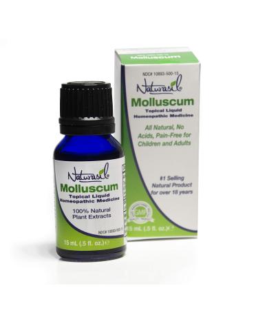 Naturasil for Molluscum - All Natural, No Acids, Iodine Free, Pain Free, for Children and Adults, Made in USA 15ml 15mL Bottle