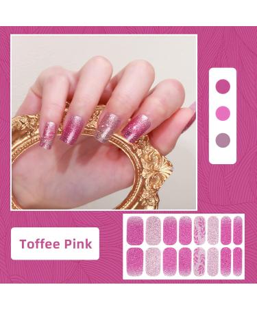 CHANGAR French Nail Polish Stickers Glitter Nail Polish Strips Decals Full Nail Wraps Stickers French Tip Design Adhesive Nail Art Decals with 2 Nail File for Home Women Girls DIY Nail Art - Buy Online on GoSupps.com