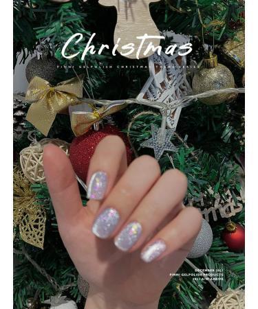 PINNI Gel Nail Polish Magnetic Cat Eye UV LED Gel Nail Lacquer Superfine Mica Aurora Platinum Glitter Winter Christmas Set Semi-permanent Soak-off Manicure Gel Nails for Salon 5ml #4 - Buy Online on GoSupps.com