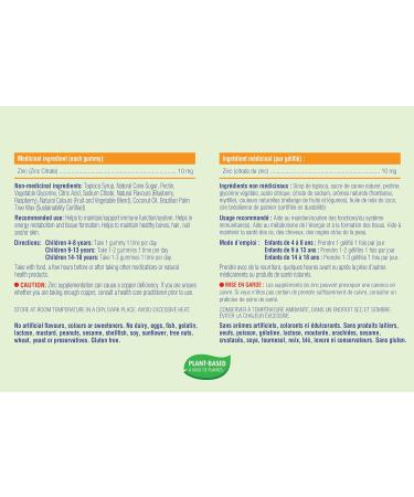 allKiDz Zinc Gummies for Kids Children Immunity Support Supplement 10mg Zinc per Gummy Vegan Pectin Plant-based Natural Fruit Flavours 90 Count - Buy Online on GoSupps.com