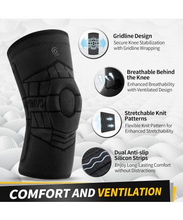 Buy Cambivo 2x Knee Support for Women | Compression Bandage with Stabilizers & Gel Pads | Orthopedic Pain Relief for Meniscus Tear & Arthritis - Black - Buy Online on GoSupps.com