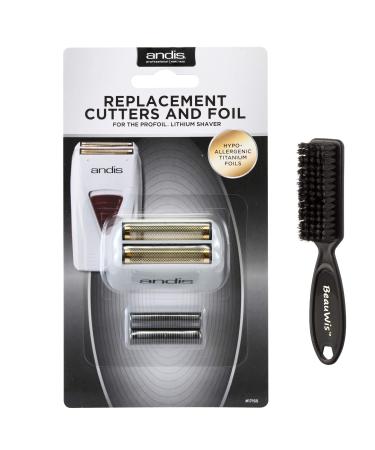 Andis Pro Shaver No.17155 Replacement Titanium Foil Assembly and Inner Cutters With a Bonus BeauWis Blade Brush
