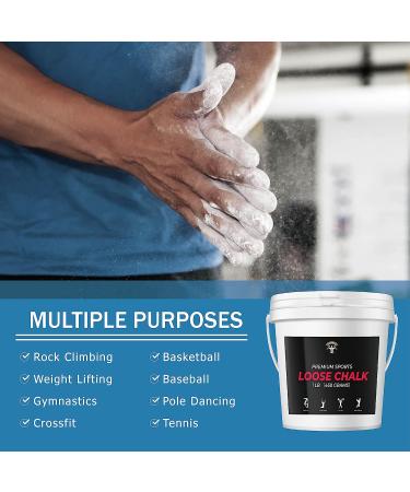 1 lb Gym Chalk Bucket with Chalk Powder and Ball - Multi-Purpose Hand Chalk for Rock Climbing, Gym, Weightlifting & More - Buy Online on GoSupps.com
