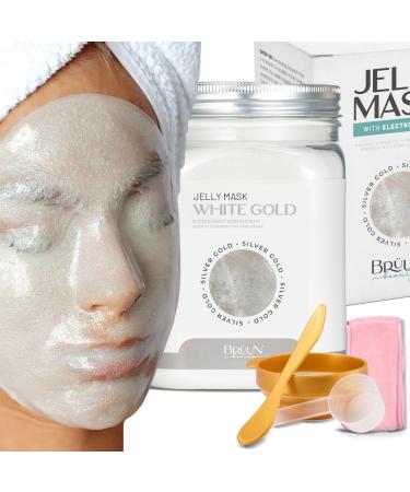 Br un-peel-off-gelee mask premium quality modeling white gold-glycol-ac-glass mask powder for face mask ideal for beauticians spa skin care hydro face mask - Buy Online on GoSupps.com