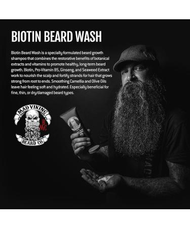 Mad Viking Beard Co. Orchard Beard Wash - 8oz All-Natural Cleansing & Conditioning for Softness & Hydration - Made in USA - Buy Online on GoSupps.com
