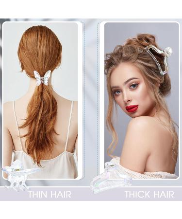 Juexica Clear Flower Hair Claw Clips - 6 Pack | Strong Hold for Thick Fine Thin Hair | Interlocking Women's Large Jaw Clips for Cute Hairstyles - Buy Online on GoSupps.com