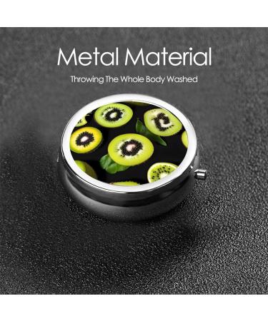 Green Kiwi Round Pill Box - 3 Compartment Travel Organizer | Portable Pill Box for International Shipping - Buy Online on GoSupps.com