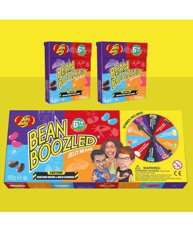 Jelly Belly Beans Boozled Wheel of Fortune & Refill 6th Generation 100g + 2x 45g Flip Box - Disgusting Taste Like Tutti-Frutti or Stinky Socks - Buy Online on GoSupps.com