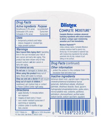 Buy Blistex Complete Moisture Lip Protectant 0.15 oz - Pack of 6 | International Shipping Available - Buy Online on GoSupps.com