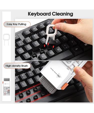 10-in-1 Keyboard, Laptop, and Camera Cleaning Kit with Earbud Cleaner Pen - Computer, Screen, and Electronics Polish Cloth and Brush Set - Clear White - Buy Online on GoSupps.com