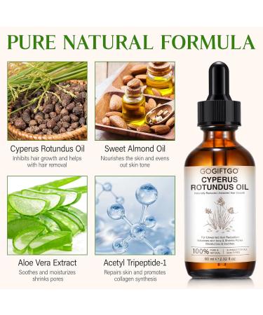 Cyperus Rotundus Oil Cyprus Rotundus Oil for Hair Removal Cyperus Oi-l Natural Soothing and Gentle Reducing Body Hair Growth Smooth Skin & Hair Removal 60ml (1pcs) 2.02 Fl Oz (Pack of 1) - Buy Online on GoSupps.com