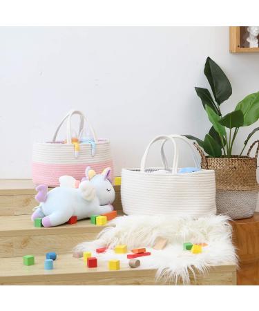 Hinwar Baby Diaper Caddy | Portable Newborn Organizer & Shopping Bag | Cotton Rope Basket for Diapers & Cloths | Perfect Infant Shower Gift (1 Pack) - International Shipping Available - Buy Online on GoSupps.com