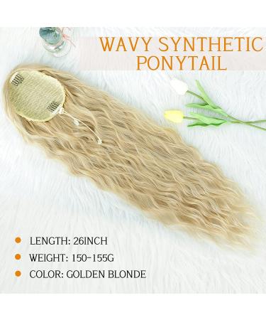Ponytail Extensions Blonde Long Wrapped Hairpiece Ponytail Natural Synthetic Hair Hair Extensions for Women Afro Braid Ponytail Approx. 60 cm 095C - Buy Online on GoSupps.com