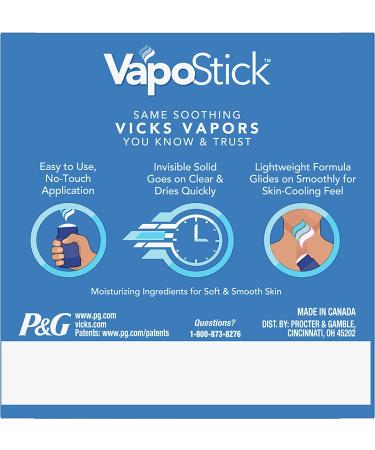 Vicks VapoStick Solid Balm Twin Pack - 1.25 oz Each - Soothing Vapors - No Mess Formula - Buy Online on GoSupps.com
