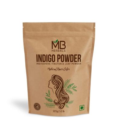 MB Herbals Indigo Powder 8 oz / 227 Gram (0.5 LB) | 100% Pure  No Preservatives & No Coloring Agents | NATURAL UNTREATED GREEN POWDER | Packaging May Vary