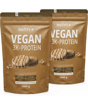 Vegan Protein Powder Butter Cookie 1kg - 79.1% Protein - Dairy-Free & Lactose-Free - Nutri+ Peanut Butter Cookie Flavor - Buy Online on GoSupps.com