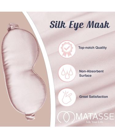 MATASSE Silk Eye Mask - 3D Contoured Sleep Mask with Silk Strap, Black & Pink - for Women and Men - Buy Online on GoSupps.com