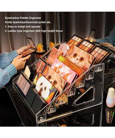 Saluaqui 6 Layers Eyeshadow Palette Makeup Organizer Eye Shadow Stand Display Storage Large Capacity Lipstick Nail Polish Perfume Holder with Step Stand for Bathroom - Buy Online on GoSupps.com