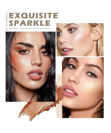 NewBang Highlighter Palette - Vegan & Cruelty-Free Illuminator Powder Kit with 3 Highly Pigmented Shimmer Colors - Buy Online on GoSupps.com