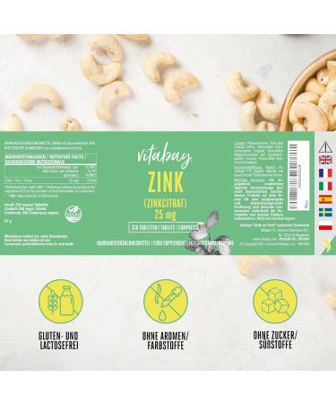 Buy Premium Zinc Citrate 25mg - 250 Vegan Tablets Made in Germany - High Quality Zinc Supplement for Immune Support - Buy Online on GoSupps.com