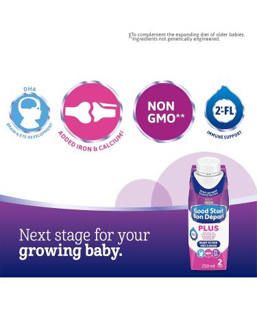 GOOD START PLUS 2 Ready-to-Feed Baby Formula For Babies 6 months plus No Mixing Added Iron & Calcium With DHA For Brain & Eye Development With 2'-FL 16x250ml 16x250ml (Pack of 1) - Buy Online on GoSupps.com