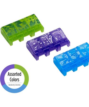 Ezy Dose Soft Touch 3 Compartment Pill Case - BPA Free Medicine Planner & Vitamin Organizer | Easy to Use 2XL Compartments for International Shipping - Buy Online on GoSupps.com