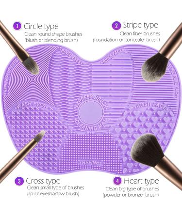 Silicone Makeup Brush Cleaning Mat (Purple) | International Shipping - Easy Clean Perfect for Makeup Lovers - Buy Online on GoSupps.com