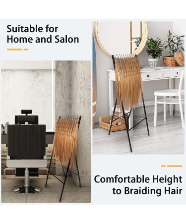 Winartton Metal Braiding Hair Rack with 72 Pegs - Foldable Stand for Time-saving Hair Braiding - Extension Separator - Buy Online on GoSupps.com