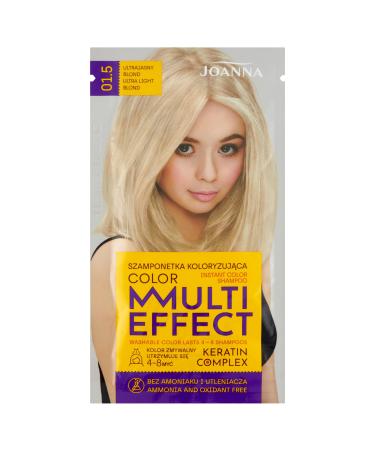 JOANNA Tinted Shampoo “Multi Effect” – Hair coloring shampoo in sachet – Lasts 4 to 8 washes – Coloring without ammonia or oxidants – Ultra light blonde