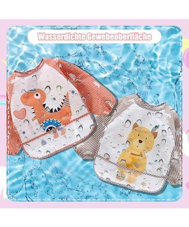 2 Pack Waterproof Baby Bibs with Sleeves | Washable Unisex Bibs for 6-36 Months | Ideal for Food Art & Craft Mess-Free Play - Buy Online on GoSupps.com