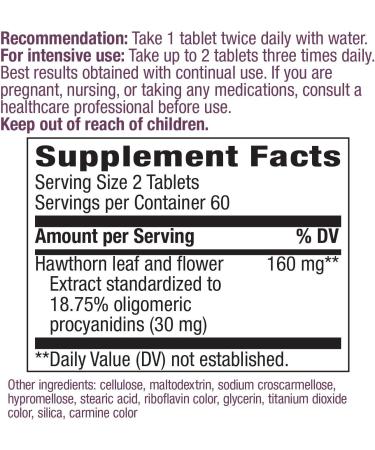 Nature's Way HeartCare Hawthorn 160 mg - 120 Tablets for Heart Health | Support Cardiovascular Wellness - Buy Online on GoSupps.com