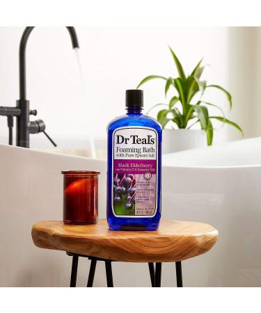 Dr Teal's Foaming Bath with Black Elderberry, Vitamin D & Essential Oils - 34 fl oz - Buy Online on GoSupps.com