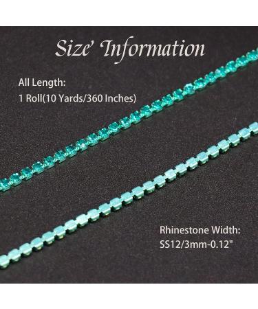JEGOYER 10 Yards SS12/3.0mm Malachite Green Crystal Rhinestone Trim Chain - Wedding DIY Decoration - Buy Online on GoSupps.com