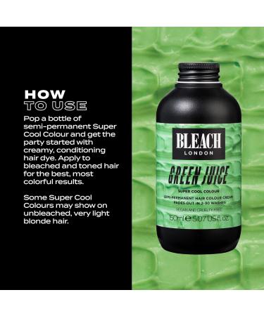BLEACH LONDON Green Juice - Vegan Semi-Permanent Hair Color Pale Pastel Green Cruelty-Free Temporary Hair Cream 5.07 fl oz - Shop Internationally - Buy Online on GoSupps.com