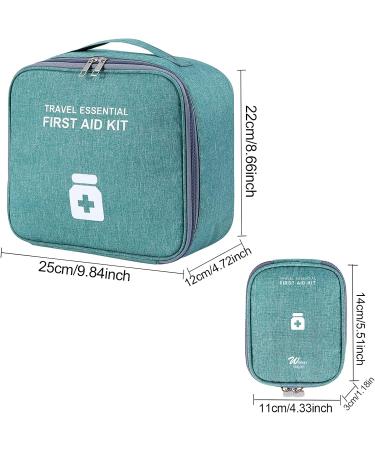 Mecctuck Medication Bag - 2-Piece Travel Pharmacy & First Aid Storage | Large Capacity Medical Bag for Home Office & Outdoor Use - Green - Buy Online on GoSupps.com