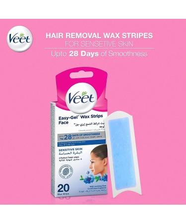 Veet EasyGrip 20 Wax Strips with 4 Perfect Finish Wipes for Face - Buy Online on GoSupps.com