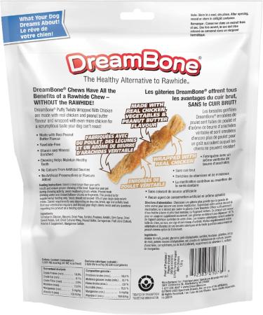 DreamBone Puffy Twist Peanut Butter Wrapped Chicken 8ct 4oz 120g 7 Pack - Buy Online on GoSupps.com