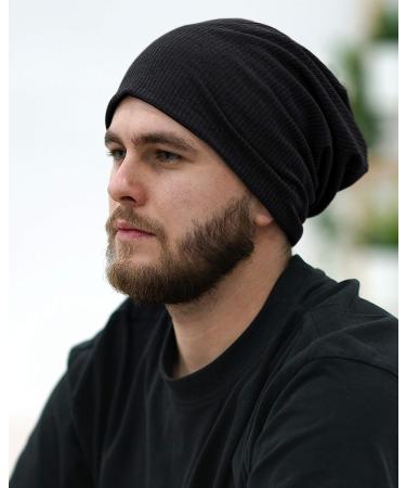 SD Shadow Domain Trendy Stylish Black Striped Beanie - Quality Knit, Breathable & Elastic Skull Cap - Buy Online on GoSupps.com