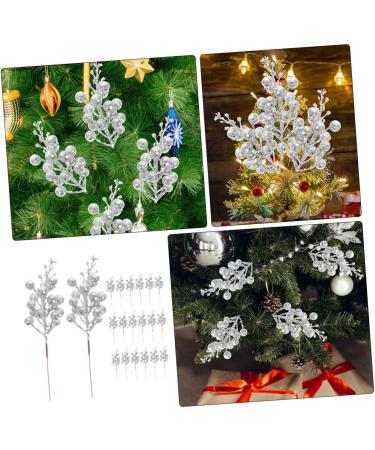 DECHOUS 20pcs Christmas Imitation Berries Christmas Decorations Wreath Flower Garland Tree Branches for Decoration Simulation Berries Branch Fake Berry Christmas Tree Foam Artificial Fruit Silver 19X5X5CM - Buy Online on GoSupps.com