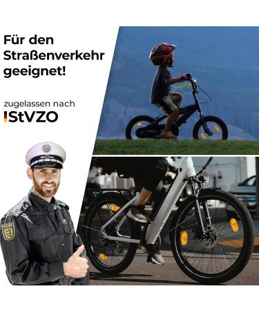 Spoking Reflectors for Bicycles - Extra Reinforced Steel Clips Orange Cat Eyes STVZO Certified - Perfect for Racing MTB Trekking & Children's Bikes - 4-Piece Set - Buy Online on GoSupps.com