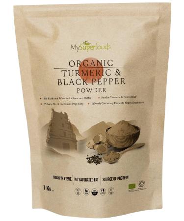 MySuperfoods Organic Turmeric Powder with Black Pepper (1Kg) - High Absorption Natural Source of Curcumin Black Pepper 1 kg (Pack of 1)