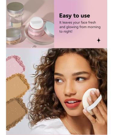 Smooth Setting Powder Poudre Loose Highlighter Makeup for Light Medium and Dark Skin Tones Translucent Setting Powder 0.21 Ounce (2) - Buy Online on GoSupps.com