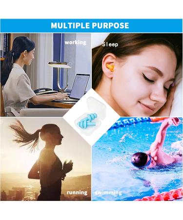 8 Pairs Silicone Earplugs for Sleeping - Noise Cancelling Reusable Soft - Ideal for Swimming Snoring Concerts & Noisy Environments - Available in 4 Colors - Buy Online on GoSupps.com