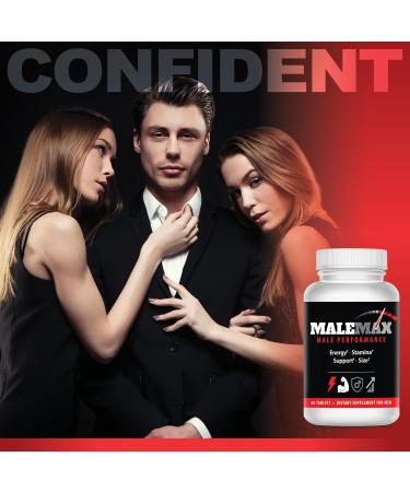 MaleMax Male Performance Size Enhancement Pills for Men Add Up to 4-6 Fast Boost Stamina Drive & Energy Thicker Fuller Harder Results in and Out of The Gym Safe & Effective 60 Tablets - Buy Online on GoSupps.com