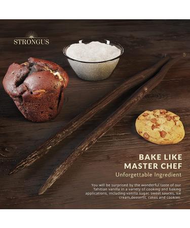 Strongus Tahitian Vanilla Beans - Grade B 5-6 inches, 10-Pack - Rich Creamy Flavor for Baking, Brewing, Cooking - Vacuum Sealed Pods for Homemade Extract, Paste, Coffee - Buy Online on GoSupps.com