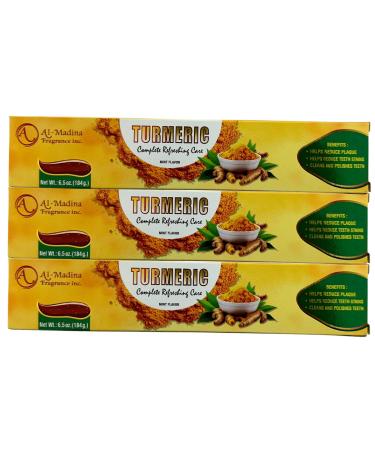 Infinix Herbal and Turmeric Toothpaste withSaffron Tea Tree Aloe Vera Ginger and Turmeric - Paraben Free & Refreshing Oral Care for Sensitive Teeth - Halal - Pack of 3